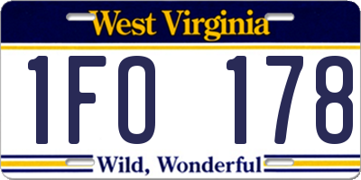 WV license plate 1FO178