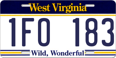 WV license plate 1FO183