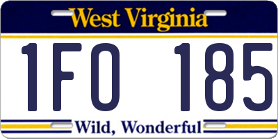 WV license plate 1FO185