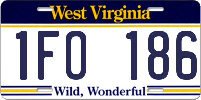 WV license plate 1FO186