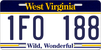 WV license plate 1FO188