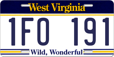 WV license plate 1FO191