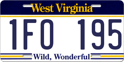 WV license plate 1FO195