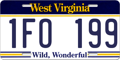 WV license plate 1FO199