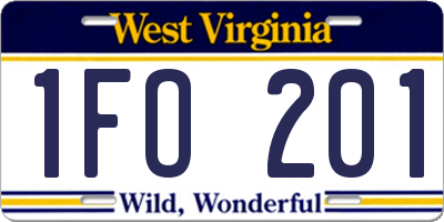 WV license plate 1FO201