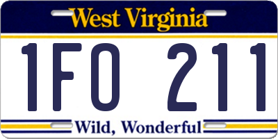 WV license plate 1FO211