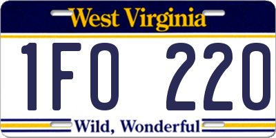 WV license plate 1FO220