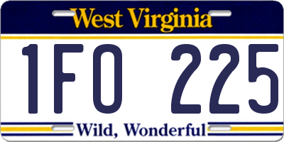 WV license plate 1FO225