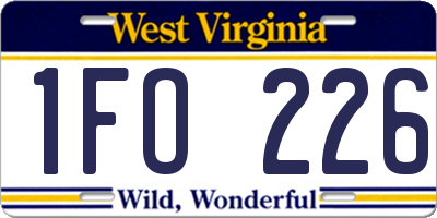 WV license plate 1FO226