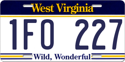 WV license plate 1FO227