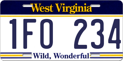 WV license plate 1FO234