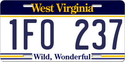 WV license plate 1FO237