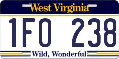 WV license plate 1FO238