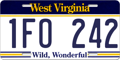WV license plate 1FO242