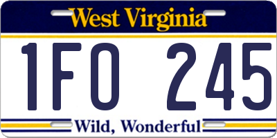WV license plate 1FO245