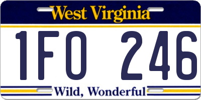 WV license plate 1FO246
