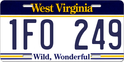 WV license plate 1FO249