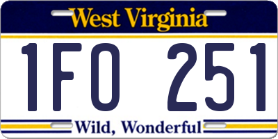 WV license plate 1FO251