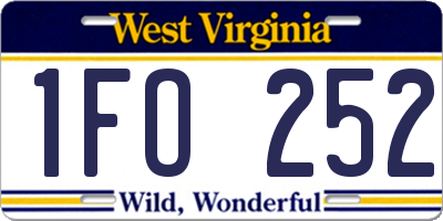 WV license plate 1FO252
