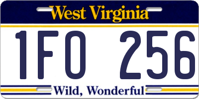 WV license plate 1FO256