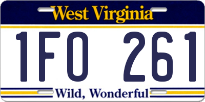 WV license plate 1FO261