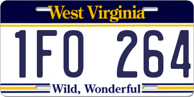 WV license plate 1FO264