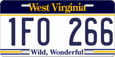 WV license plate 1FO266