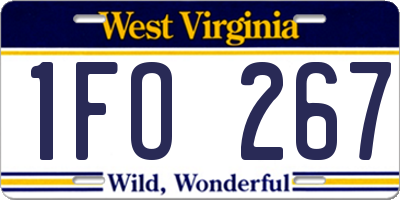 WV license plate 1FO267