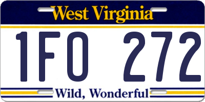 WV license plate 1FO272