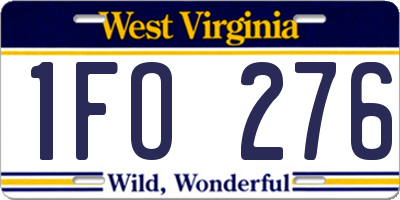 WV license plate 1FO276