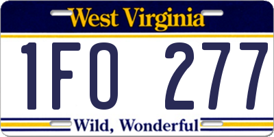 WV license plate 1FO277