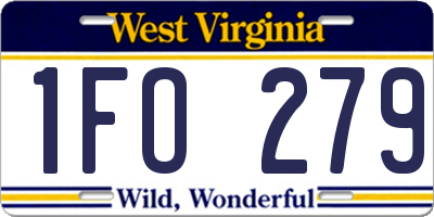 WV license plate 1FO279