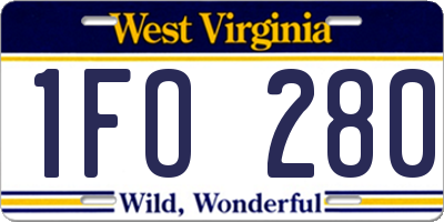 WV license plate 1FO280
