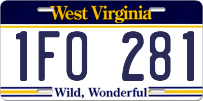 WV license plate 1FO281