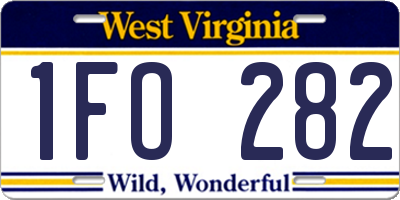 WV license plate 1FO282