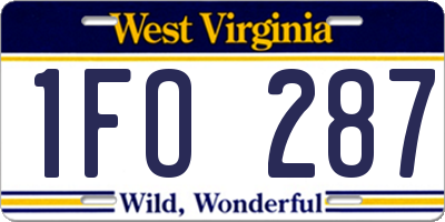 WV license plate 1FO287