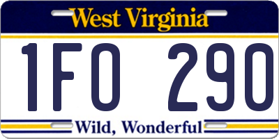 WV license plate 1FO290