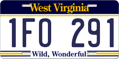 WV license plate 1FO291