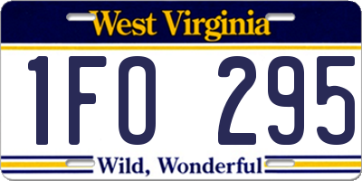 WV license plate 1FO295