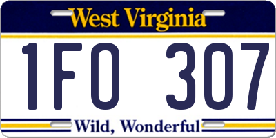 WV license plate 1FO307