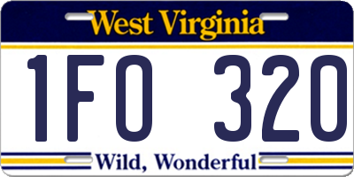 WV license plate 1FO320