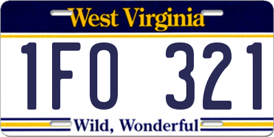 WV license plate 1FO321