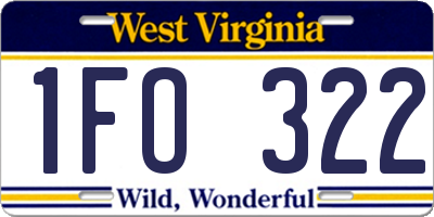 WV license plate 1FO322
