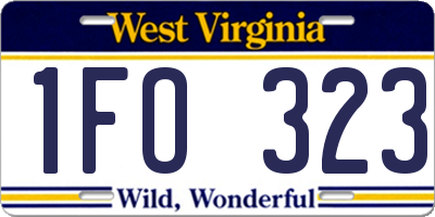 WV license plate 1FO323
