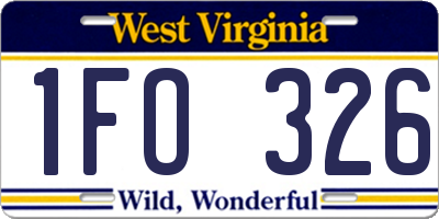 WV license plate 1FO326