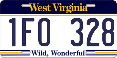 WV license plate 1FO328
