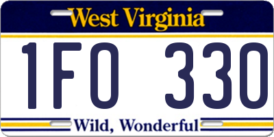 WV license plate 1FO330