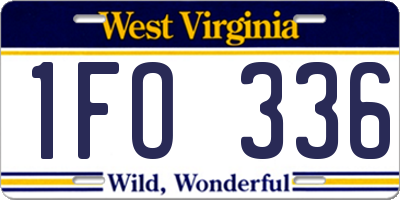 WV license plate 1FO336