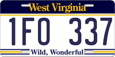 WV license plate 1FO337