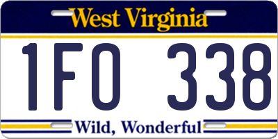 WV license plate 1FO338